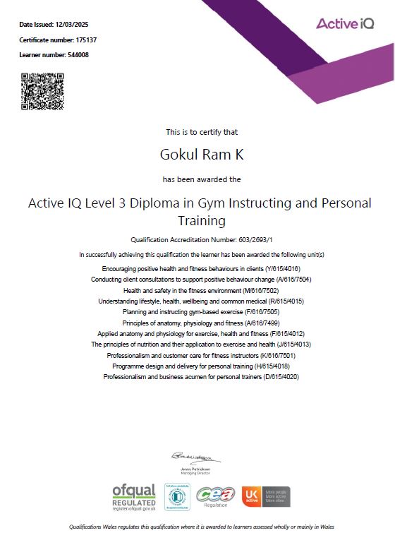 Diploma in Gym Instructing and Personal Training